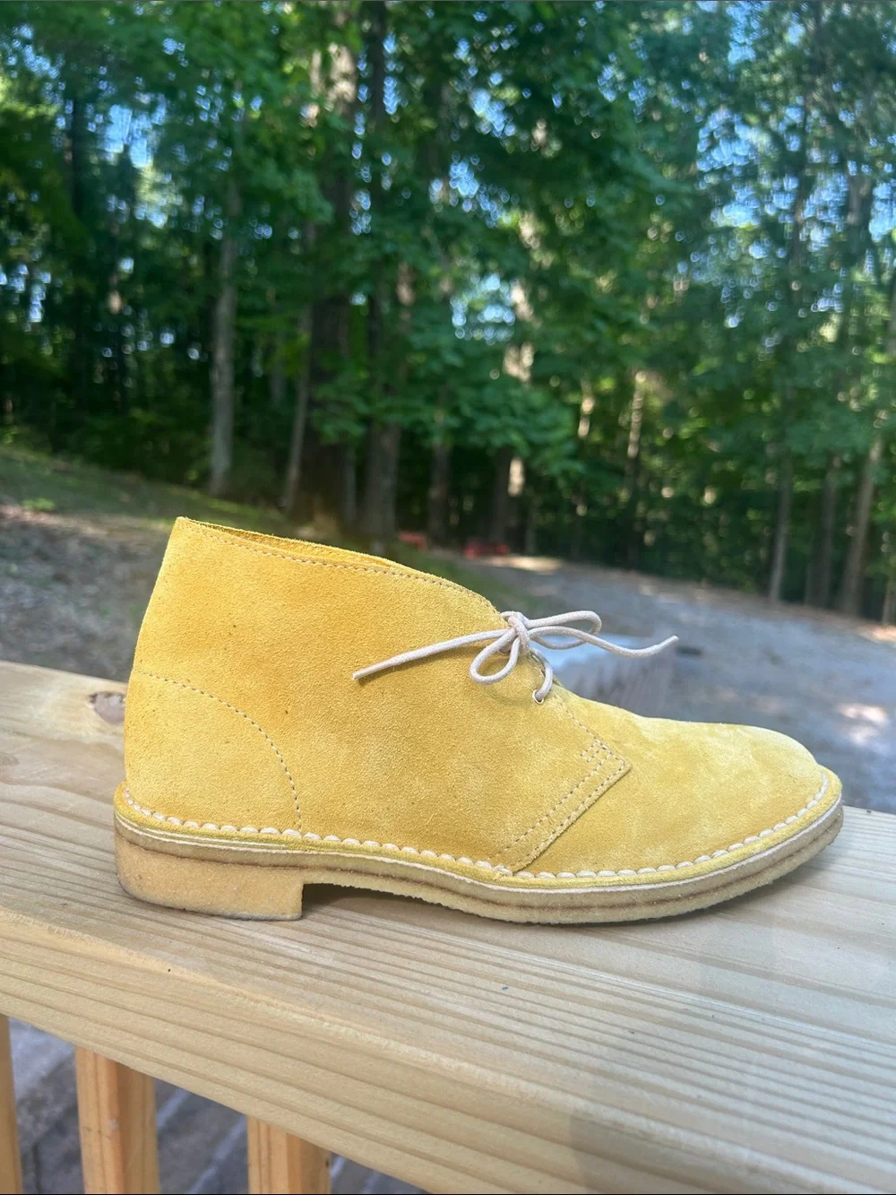 Vintage Kate Spade Mustard Suede Chukka Ankle Boots Women’s 8 Boho Preppy